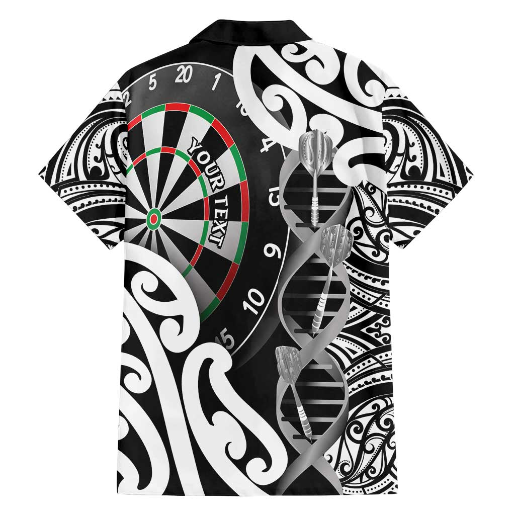 Personalised New Zealand Darts Family Matching Puletasi and Hawaiian Shirt Aotearoa Maori Its In My DNA Black - Polynesian Pride