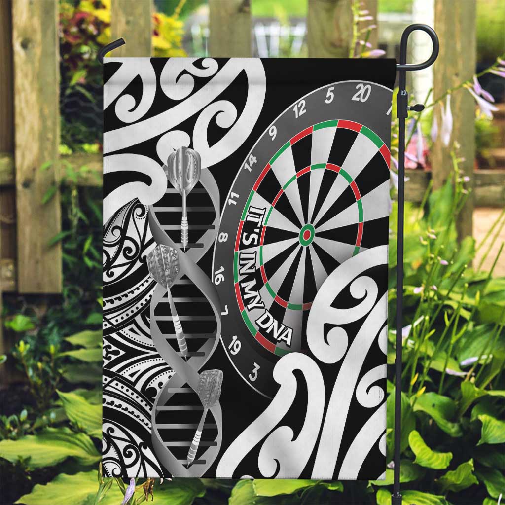 New Zealand Darts Garden Flag Aotearoa Maori Its In My DNA Black - Polynesian Pride