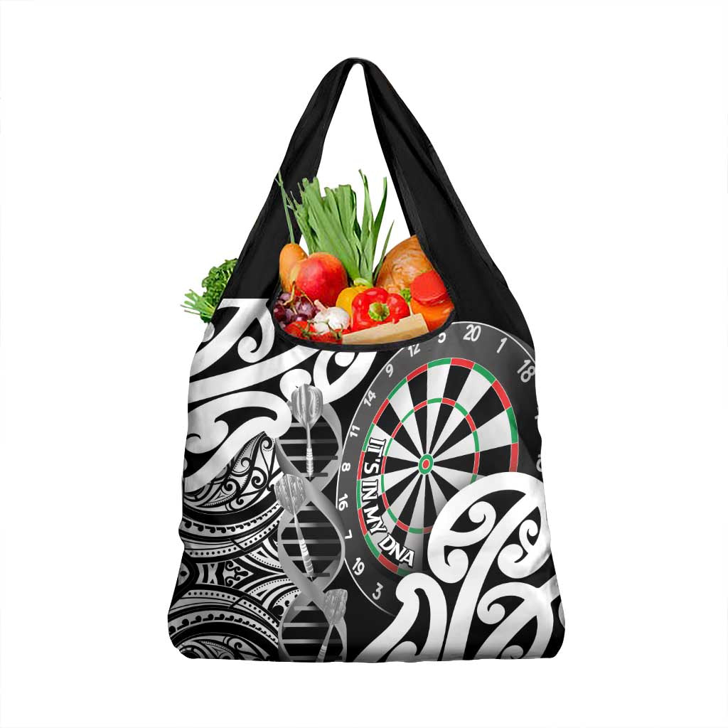 New Zealand Darts Grocery Bag Aotearoa Maori Its In My DNA Black - Polynesian Pride