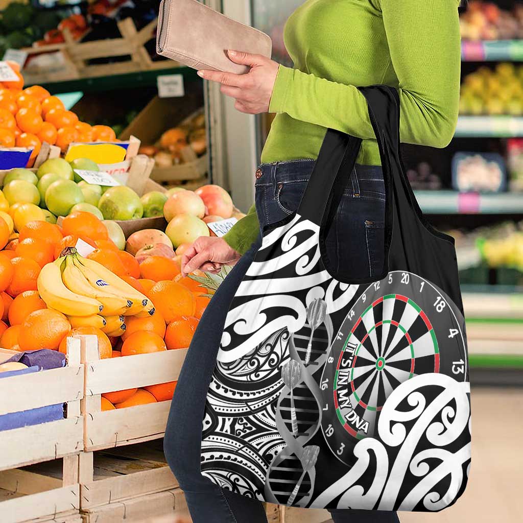 New Zealand Darts Grocery Bag Aotearoa Maori Its In My DNA Black - Polynesian Pride