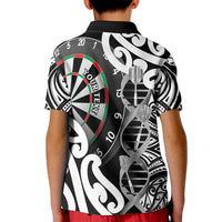 Personalised New Zealand Darts Kid Polo Shirt Aotearoa Maori Its In My DNA Black - Polynesian Pride