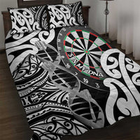 New Zealand Darts Quilt Bed Set Aotearoa Maori Its In My DNA Black - Polynesian Pride