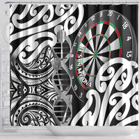 New Zealand Darts Shower Curtain Aotearoa Maori Its In My DNA Black - Polynesian Pride