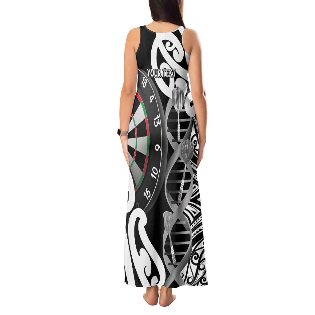Personalised New Zealand Darts Tank Maxi Dress Aotearoa Maori Its In My DNA Black - Polynesian Pride