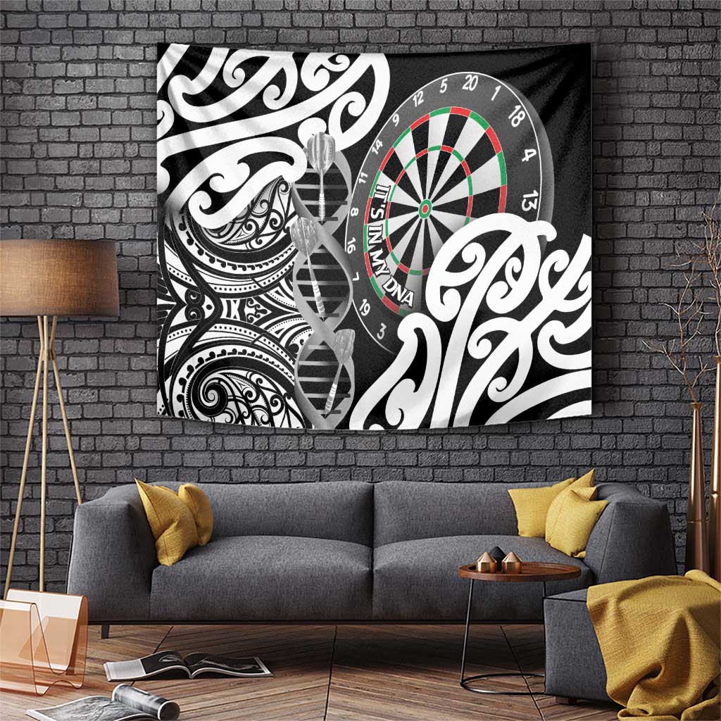 New Zealand Darts Tapestry Aotearoa Maori Its In My DNA Black - Polynesian Pride