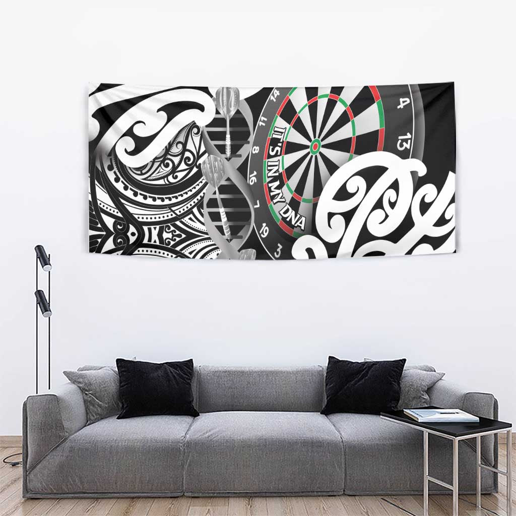 New Zealand Darts Tapestry Aotearoa Maori Its In My DNA Black - Polynesian Pride