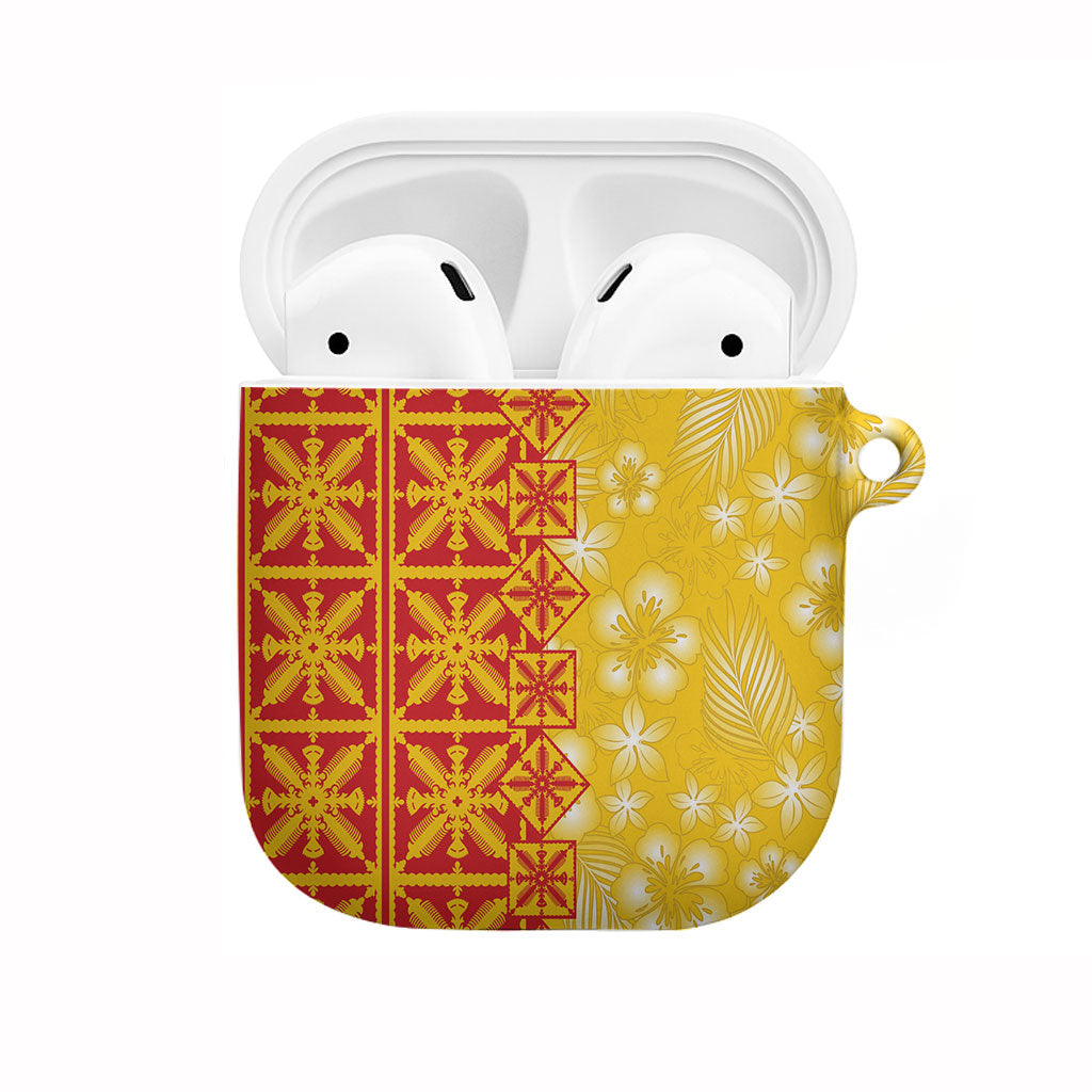Kahili Quilt Hawaii AirPods Case Tropical Flower Seamless Half Style