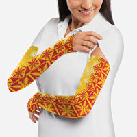 Kahili Quilt Hawaii Arm Sleeves Tropical Flower Seamless Half Style