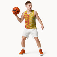 Kahili Quilt Hawaii Basketball Jersey Tropical Flower Seamless Half Style