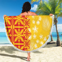 Kahili Quilt Hawaii Beach Blanket Tropical Flower Seamless Half Style