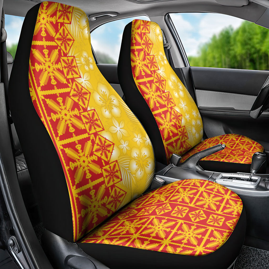 Kahili Quilt Hawaii Car Seat Cover Tropical Flower Seamless Half Style