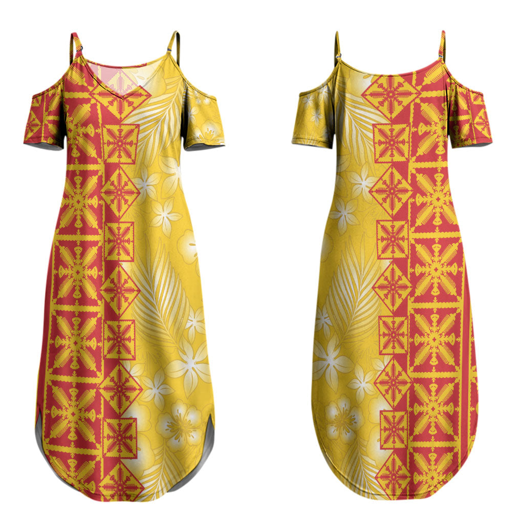 Kahili Quilt Hawaii Couples Matching Summer Maxi Dress and Hawaiian Shirt Tropical Flower Seamless Half Style LT14 - Polynesian Pride