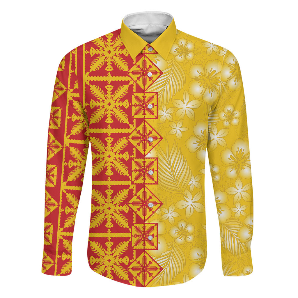 Kahili Quilt Hawaii Family Matching Mermaid Dress and Hawaiian Shirt Tropical Flower Seamless Half Style
