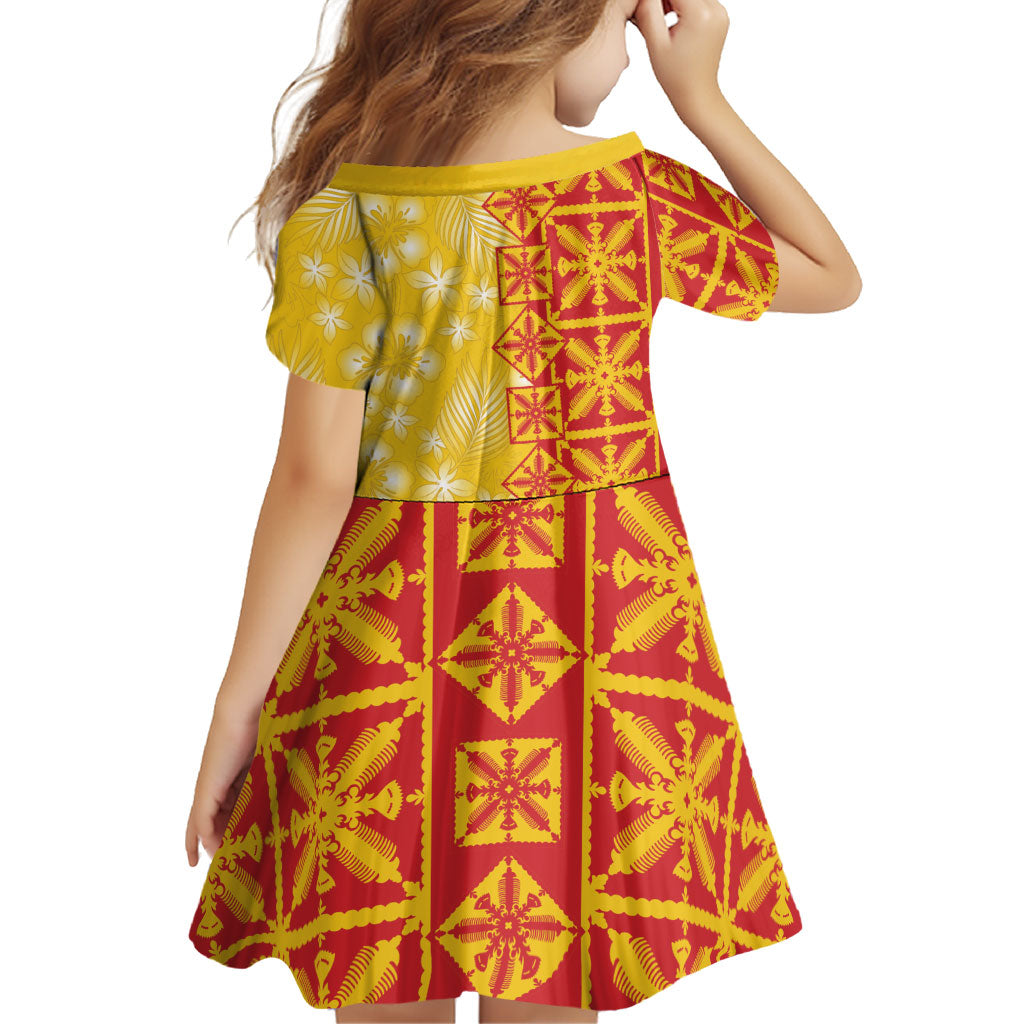 Kahili Quilt Hawaii Family Matching Tank Maxi Dress and Hawaiian Shirt Tropical Flower Seamless Half Style