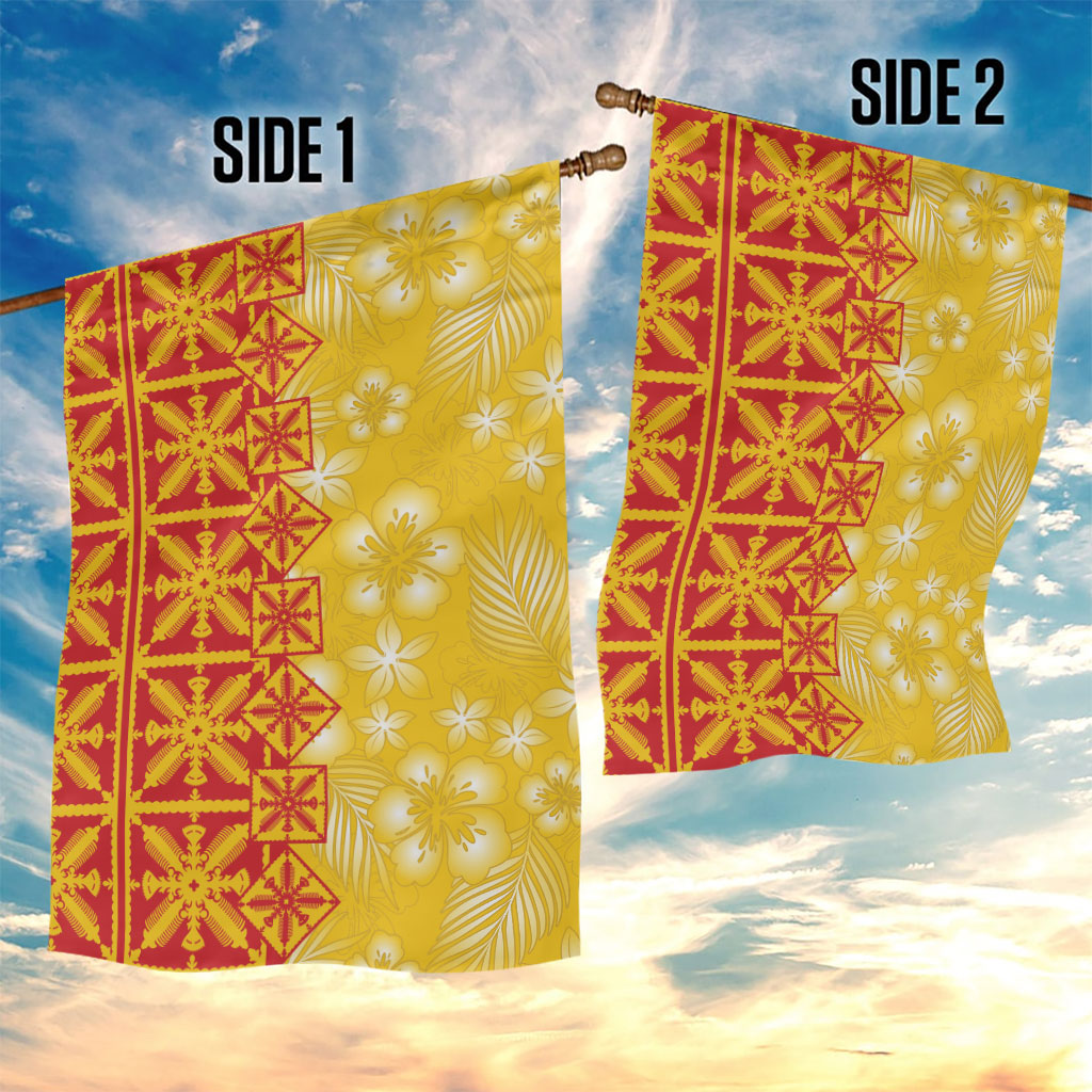 Kahili Quilt Hawaii Garden Flag Tropical Flower Seamless Half Style