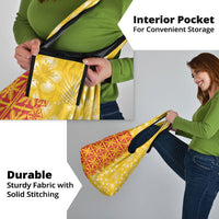 Kahili Quilt Hawaii Grocery Bag Tropical Flower Seamless Half Style