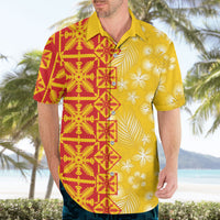 Kahili Quilt Hawaii Hawaiian Shirt Tropical Flower Seamless Half Style