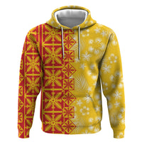 Kahili Quilt Hawaii Hoodie Tropical Flower Seamless Half Style