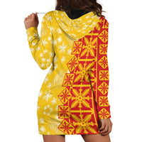Kahili Quilt Hawaii Hoodie Dress Tropical Flower Seamless Half Style