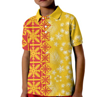 Kahili Quilt Hawaii Kid Polo Shirt Tropical Flower Seamless Half Style