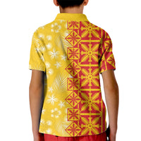Kahili Quilt Hawaii Kid Polo Shirt Tropical Flower Seamless Half Style