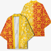 Kahili Quilt Hawaii Kimono Tropical Flower Seamless Half Style