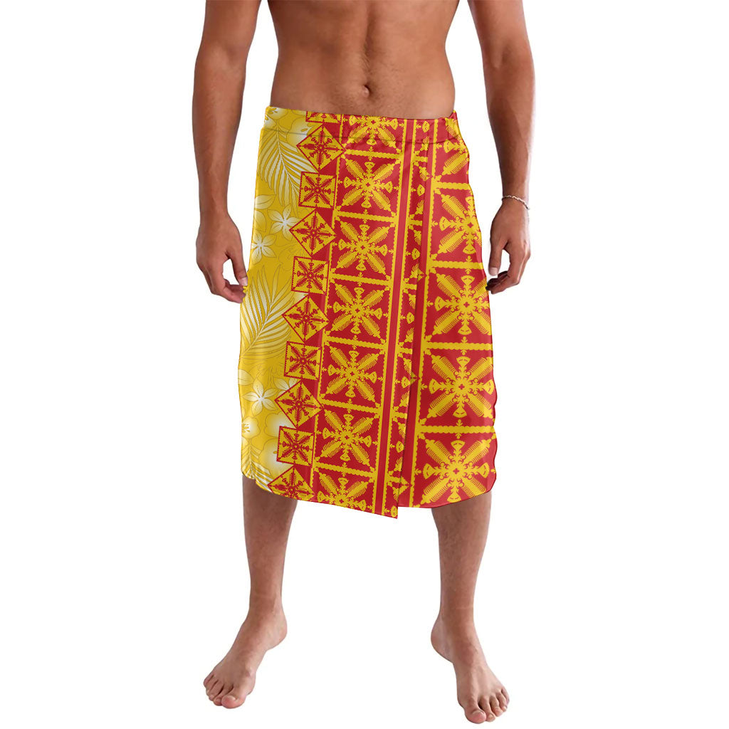 Kahili Quilt Hawaii Lavalava Tropical Flower Seamless Half Style LT14 Yellow - Polynesian Pride