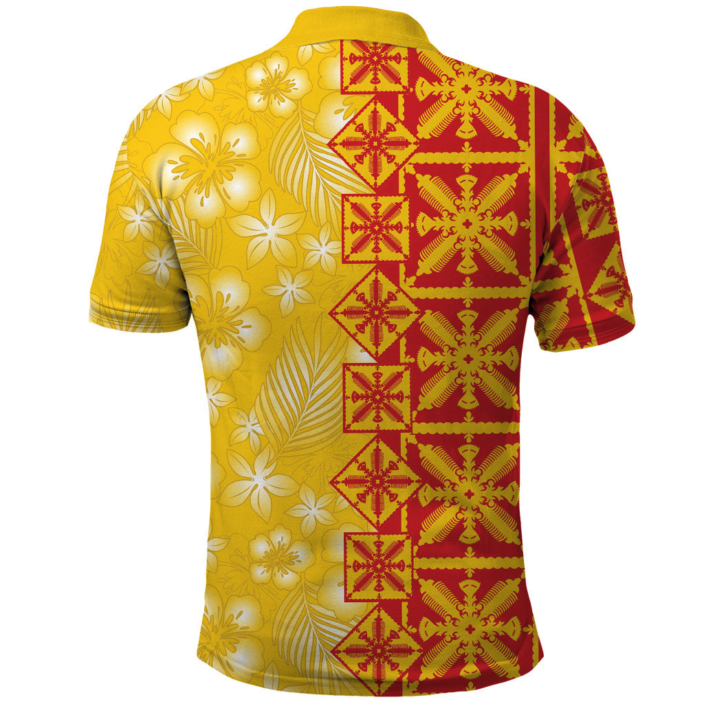 Kahili Quilt Hawaii Polo Shirt Tropical Flower Seamless Half Style