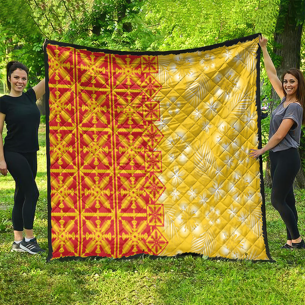 Kahili Quilt Hawaii Quilt Tropical Flower Seamless Half Style