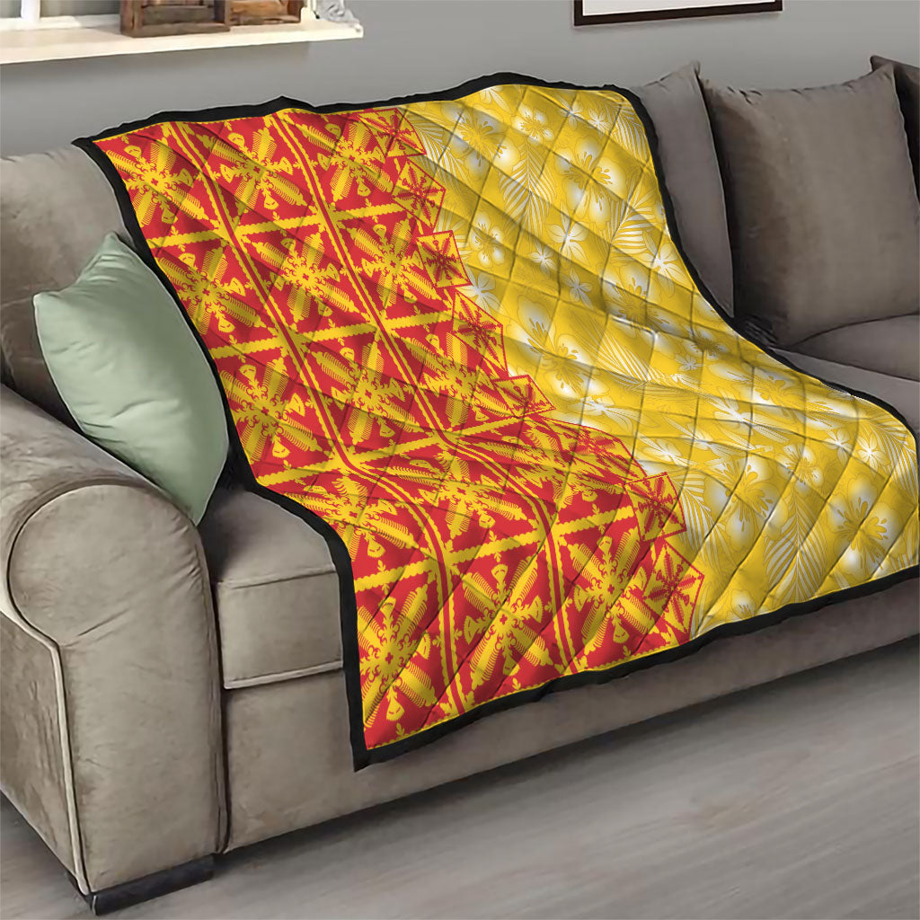 Kahili Quilt Hawaii Quilt Tropical Flower Seamless Half Style