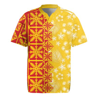 Kahili Quilt Hawaii Rugby Jersey Tropical Flower Seamless Half Style