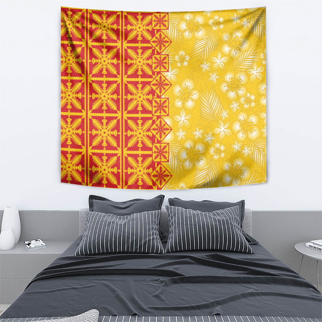 Kahili Quilt Hawaii Tapestry Tropical Flower Seamless Half Style