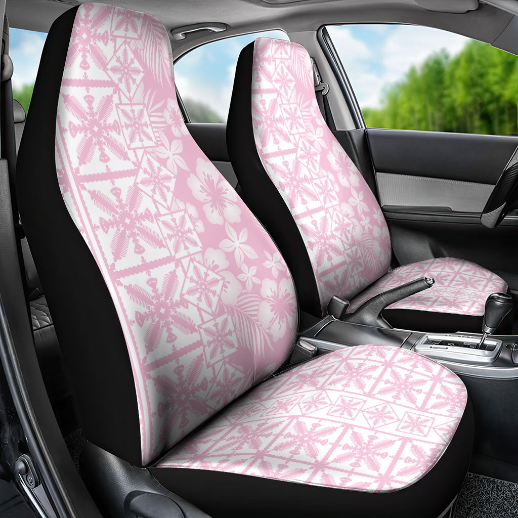 Pastel Pink Kahili Quilt Hawaii Car Seat Cover Tropical Flower Seamless Half Style