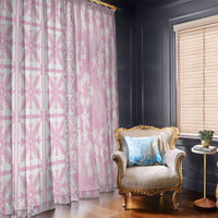 Pastel Pink Kahili Quilt Hawaii Window Curtain Tropical Flower Seamless Half Style