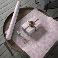 Pastel Pink Kahili Quilt Hawaii Wrapping Paper Tropical Flower Seamless Half Style