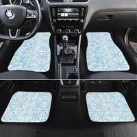 Pastel Blue Kahili Quilt Hawaii Car Mats Tropical Flower Seamless Half Style