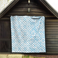 Pastel Blue Kahili Quilt Hawaii Quilt Tropical Flower Seamless Half Style