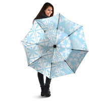 Pastel Blue Kahili Quilt Hawaii Umbrella Tropical Flower Seamless Half Style
