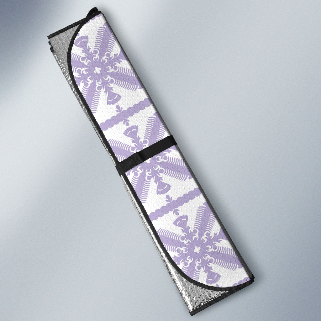 Pastel Purple Kahili Quilt Hawaii Auto Sun Shade Tropical Flower Seamless Half Style