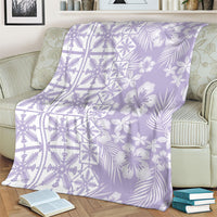 Pastel Purple Kahili Quilt Hawaii Blanket Tropical Flower Seamless Half Style
