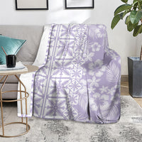 Pastel Purple Kahili Quilt Hawaii Blanket Tropical Flower Seamless Half Style