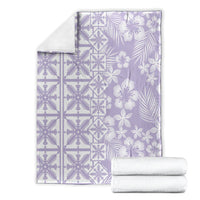 Pastel Purple Kahili Quilt Hawaii Blanket Tropical Flower Seamless Half Style