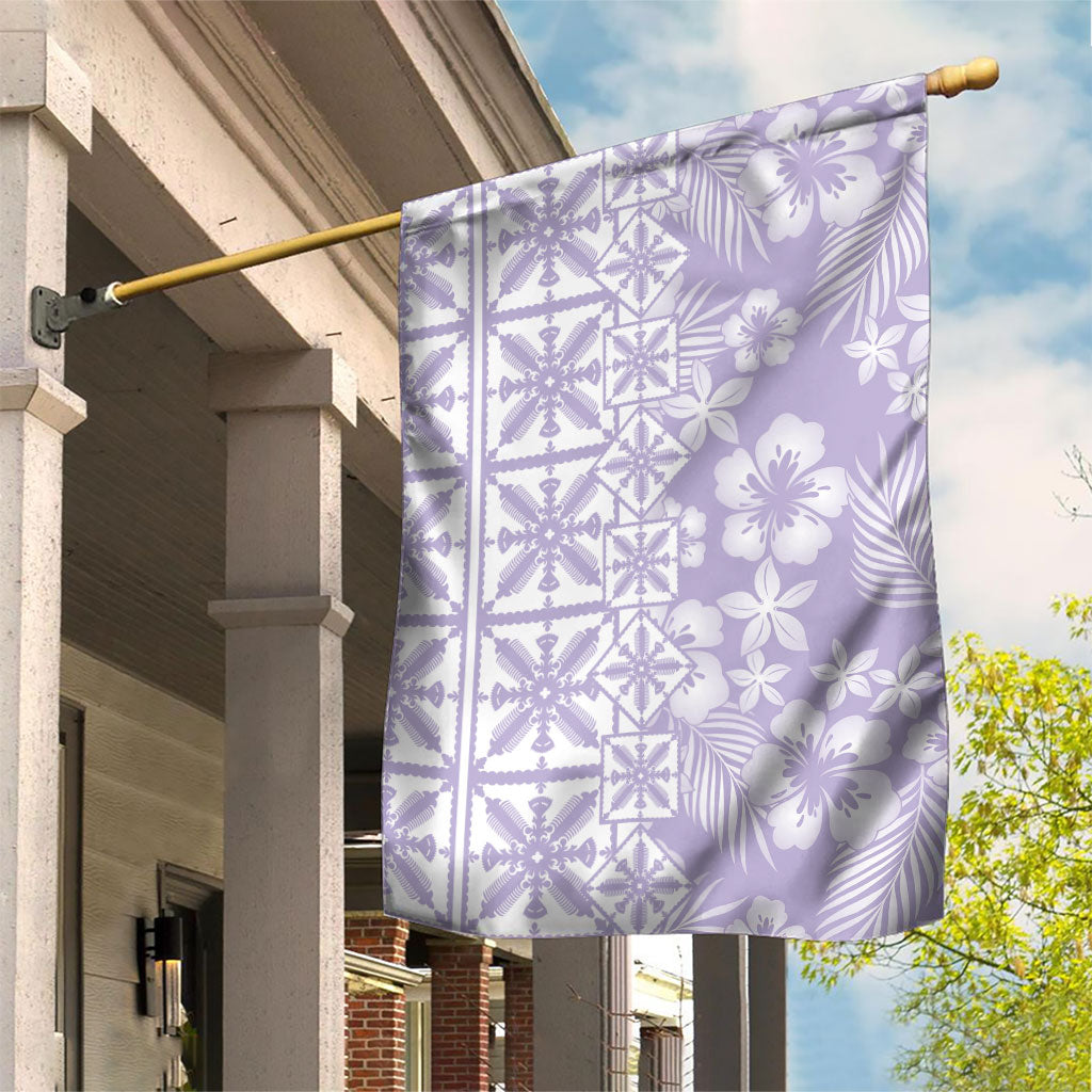 Pastel Purple Kahili Quilt Hawaii Garden Flag Tropical Flower Seamless Half Style LT14 House Flag Purple - Polynesian Pride
