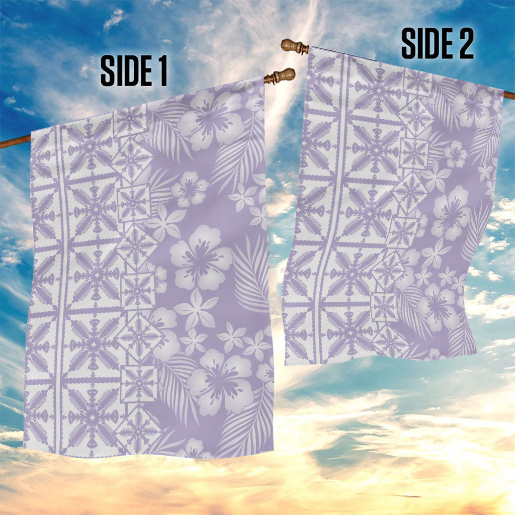Pastel Purple Kahili Quilt Hawaii Garden Flag Tropical Flower Seamless Half Style