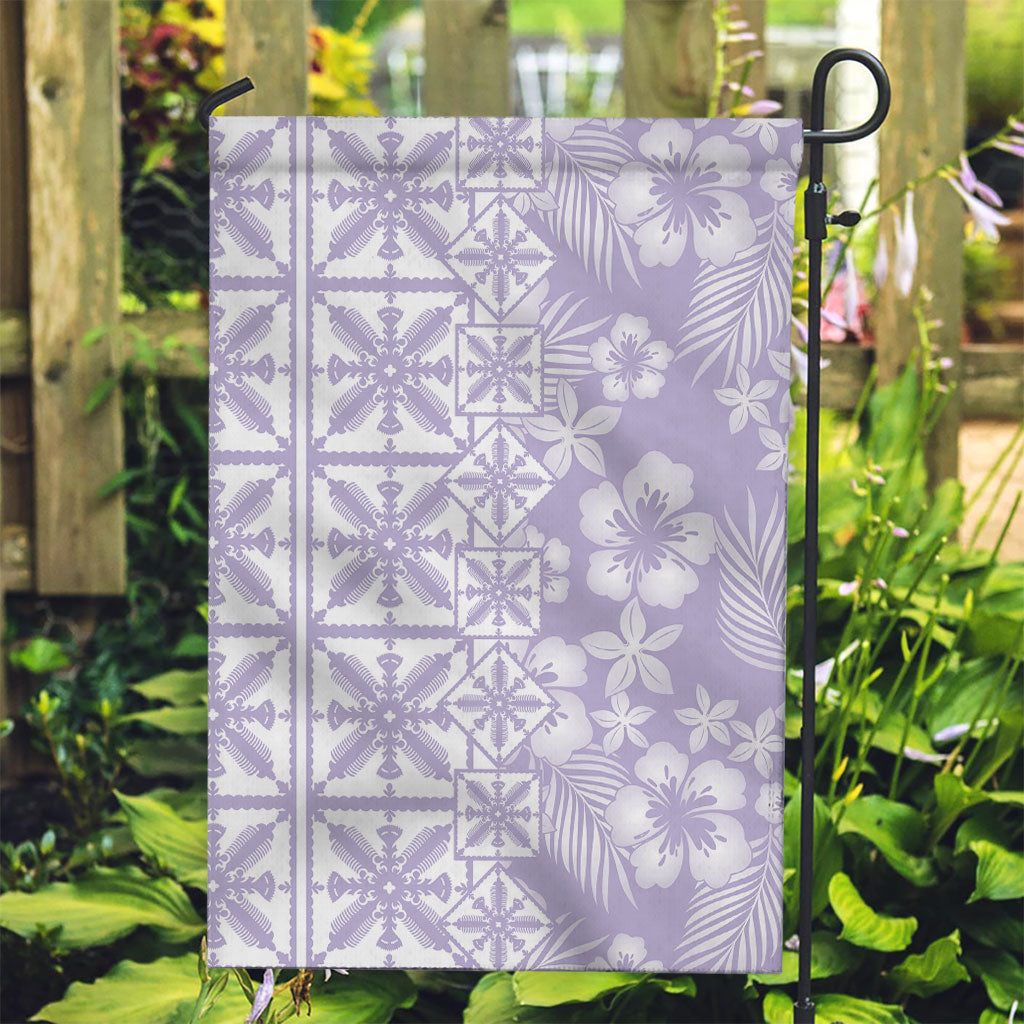 Pastel Purple Kahili Quilt Hawaii Garden Flag Tropical Flower Seamless Half Style