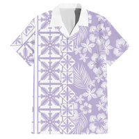 Pastel Purple Kahili Quilt Hawaii Hawaiian Shirt Tropical Flower Seamless Half Style