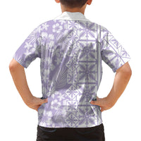 Pastel Purple Kahili Quilt Hawaii Kid Hawaiian Shirt Tropical Flower Seamless Half Style
