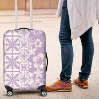 Pastel Purple Kahili Quilt Hawaii Luggage Cover Tropical Flower Seamless Half Style