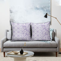 Pastel Purple Kahili Quilt Hawaii Pillow Cover Tropical Flower Seamless Half Style