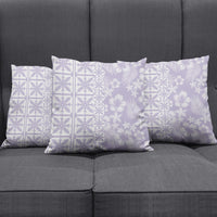 Pastel Purple Kahili Quilt Hawaii Pillow Cover Tropical Flower Seamless Half Style